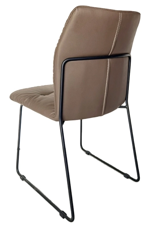 Medyls - Frame Upholstered Spanish Design Standard Metal Modern with Linen Embroider with PU Dining Chair Dining Room Furniture DINING CHAIR (4)