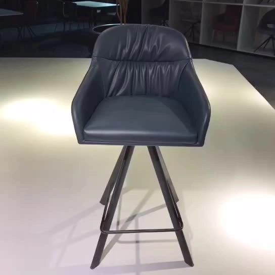 Medyls - Frame with Blue PU Armchair 180-degree Turning Metal Modern for Dining Factory Outlet Australia Dining Chair Home Furniture DINING CHAIR