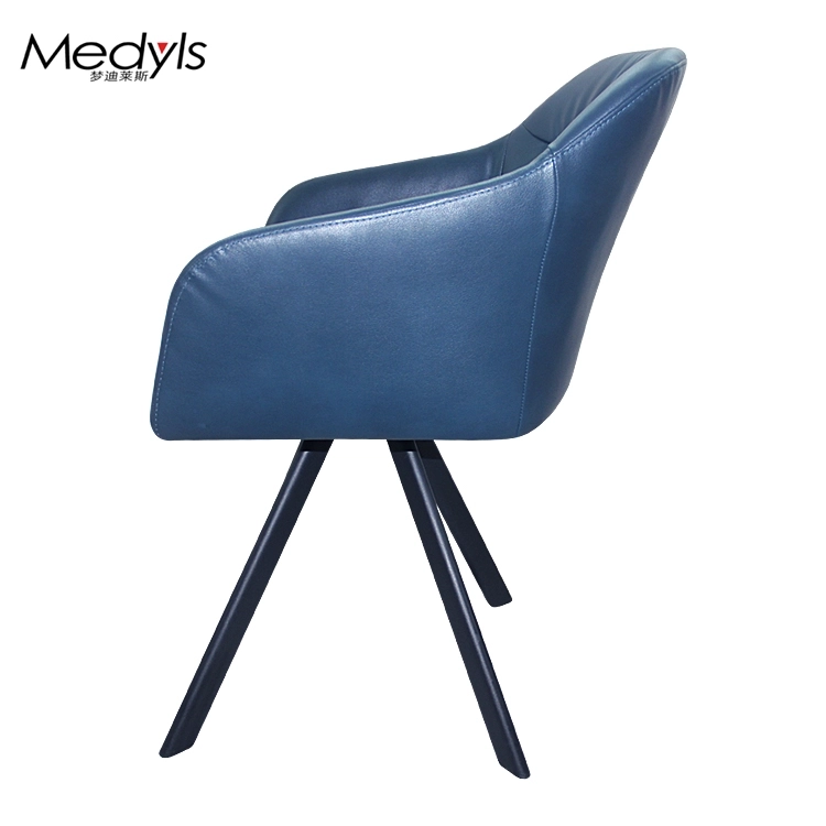 Medyls - Frame with Blue PU Armchair 180-degree Turning Metal Modern for Dining Factory Outlet Australia Dining Chair Home Furniture DINING CHAIR (3)