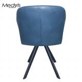 Medyls - Frame with Blue PU Armchair 180-degree Turning Metal Modern for Dining Factory Outlet Australia Dining Chair Home Furniture DINING CHAIR (5)