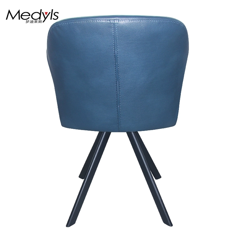 Medyls - Frame with Blue PU Armchair 180-degree Turning Metal Modern for Dining Factory Outlet Australia Dining Chair Home Furniture DINING CHAIR (5)