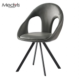 Medyls - Frame with PU for Dining Factory Outlet OEM ODM Dining Room Chairs 180-degree Turning Metal Modern European Market Good Price DINING CHAIR (2)