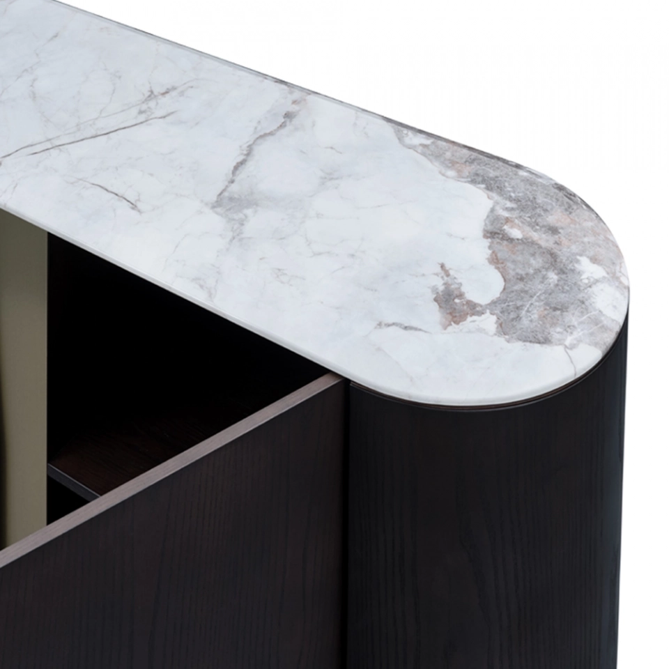 Medyls - Italian Modern Sideboard Luxury Side Cabinet Soild Wood Double Swing Door Console Cabinet DINING TABLE (3)