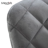 Medyls - KD Design Sandy Black Powder Coating Base Metal Frame Upholstered With Velvet Fabric PU DINING CHAIR (5)