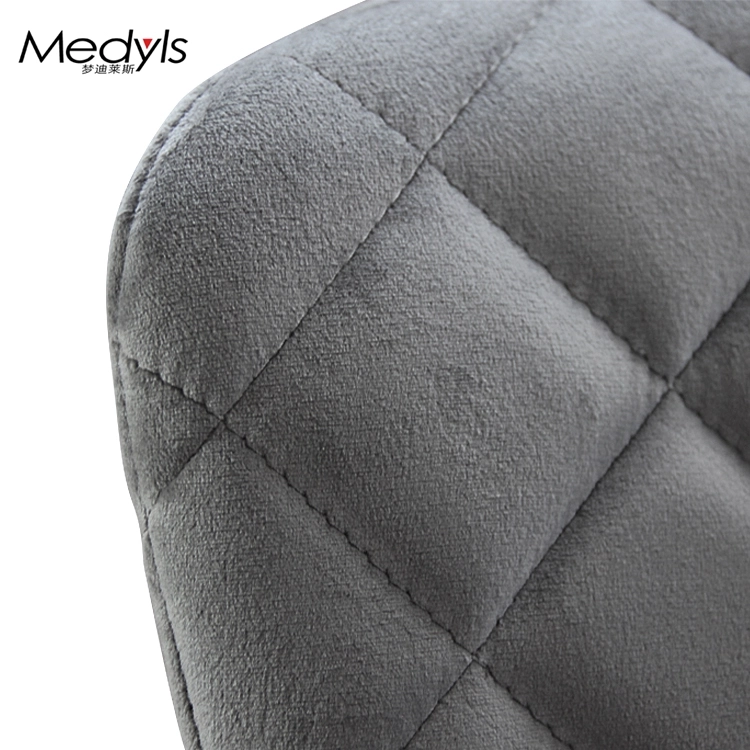 Medyls - KD Design Sandy Black Powder Coating Base Metal Frame Upholstered With Velvet Fabric PU DINING CHAIR (5)