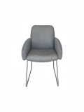Medyls - Living Room Bedroom Furniture Modern Fabric/velvet/pu Seat Bag&sandy Black Dining Chair Velvet Powder Coating Lounge Chair DINING CHAIR (5)