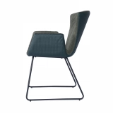 Medyls - Luxury Fabric Velvet Arm Peacock Leisure Lounge Accent Chair Modern Furniture Leather Armchair Living Room Chair Dining Chair DINING CHAIR (3)