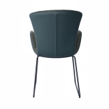 Medyls - Luxury Fabric Velvet Arm Peacock Leisure Lounge Accent Chair Modern Furniture Leather Armchair Living Room Chair Dining Chair DINING CHAIR (4)