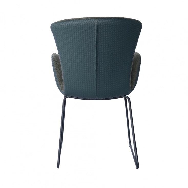 Medyls - Luxury Green Fabric&Blue PU Arm Peacock Leisure Lounge Accent Chair Modern Furniture Leather Armchair Living Room Chair DINING CHAIR Medyls - Luxury Green Fabric&Blue PU Arm Peacock Leisure Lounge Accent Chair Modern Furniture Leather Armchair Living Room Chair DINING CHAIR