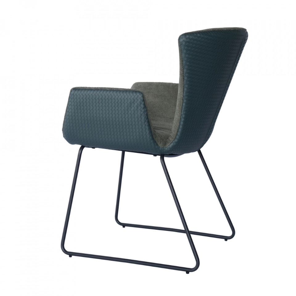 Medyls - Luxury Green Fabric&Blue PU Arm Peacock Leisure Lounge Accent Chair Modern Furniture Leather Armchair Living Room Chair DINING CHAIR (6) Medyls - Luxury Green Fabric&Blue PU Arm Peacock Leisure Lounge Accent Chair Modern Furniture Leather Armchair Living Room Chair DINING CHAIR (6)