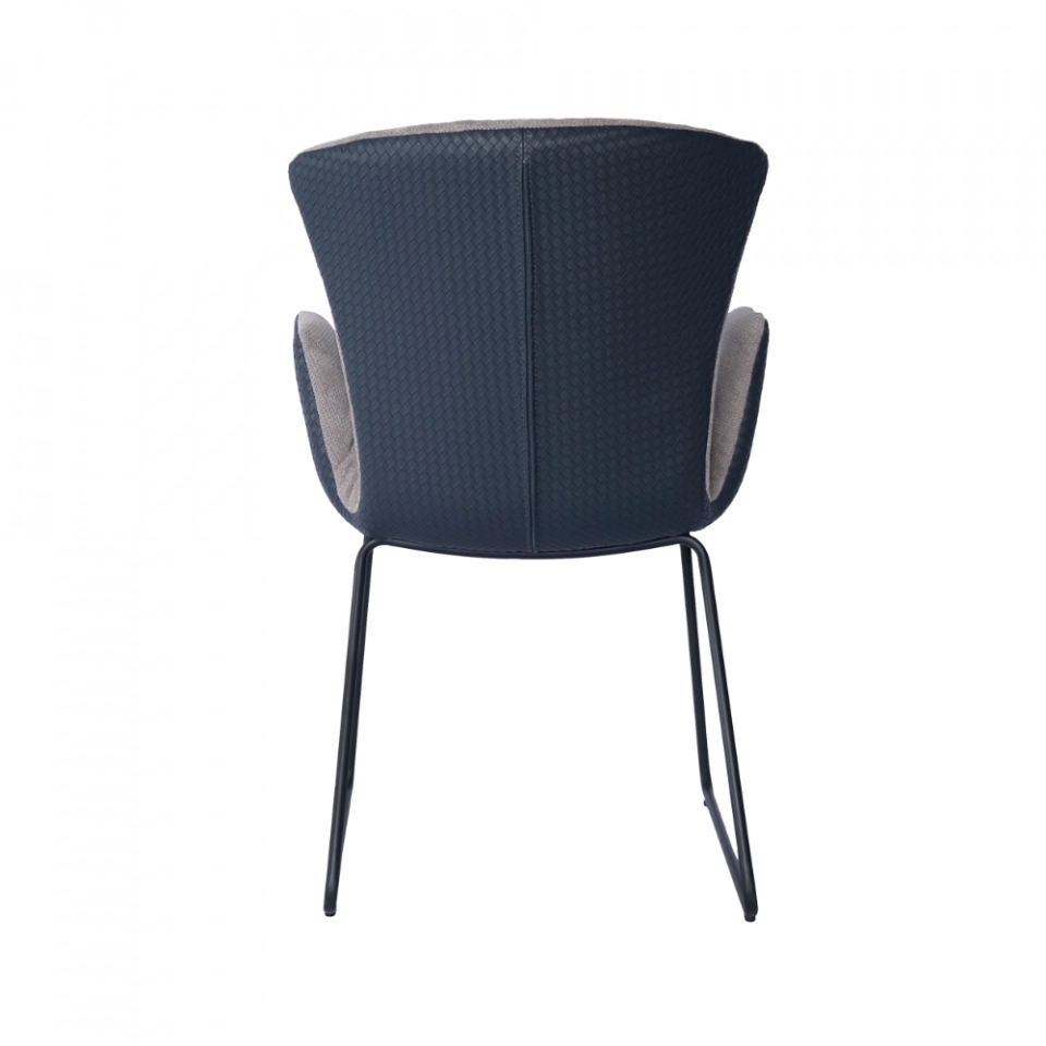 Medyls - Luxury Grey Fabric&Blue PU Arm Peacock Leisure Lounge Accent Chair Modern Furniture Leather Armchair Living Room Chair DINING CHAIR (5) Medyls - Luxury Grey Fabric&Blue PU Arm Peacock Leisure Lounge Accent Chair Modern Furniture Leather Armchair Living Room Chair DINING CHAIR (5)