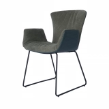 Medyls - Luxury Orange Fabric PU Seat Leisure Lounge Accent Chair Modern Furniture Leather Chair Living Room Chair DINING CHAIR (6)