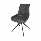 Medyls - Luxury Restaurant Dinning Room Furniture Modern Arm Fabric Velvet Dining Chairs With Metal Legs DINING CHAIR