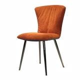 Medyls - Luxury Velvet Fabric PU Seat Leisure Lounge Accent Chair Modern Furniture Leather Chair Living Room Chair DINING CHAIR (2)