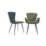 Medyls - Luxury Velvet Fabric PU Seat Leisure Lounge Accent Chair Modern Furniture Leather Chair Living Room Chair DINING CHAIR (6)