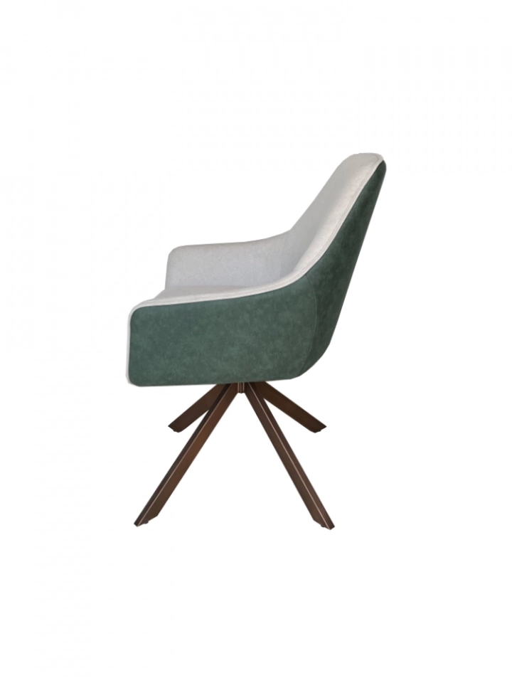 Medyls - Luxury White&Blue Stitching Fabric Powder Coating Legs 180 Swivel Home Furniture Dining Chair For Dining Room Restaurant DINING CHAIR (3) Medyls - Luxury White&Blue Stitching Fabric Powder Coating Legs 180 Swivel Home Furniture Dining Chair For Dining Room Restaurant DINING CHAIR (3)