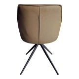 Medyls - Modern 180-degree Turning Metal Frame With Brown PU Armchair For Dining Factory Outlet Vietnam Market Hot Sales DINING CHAIR (5)