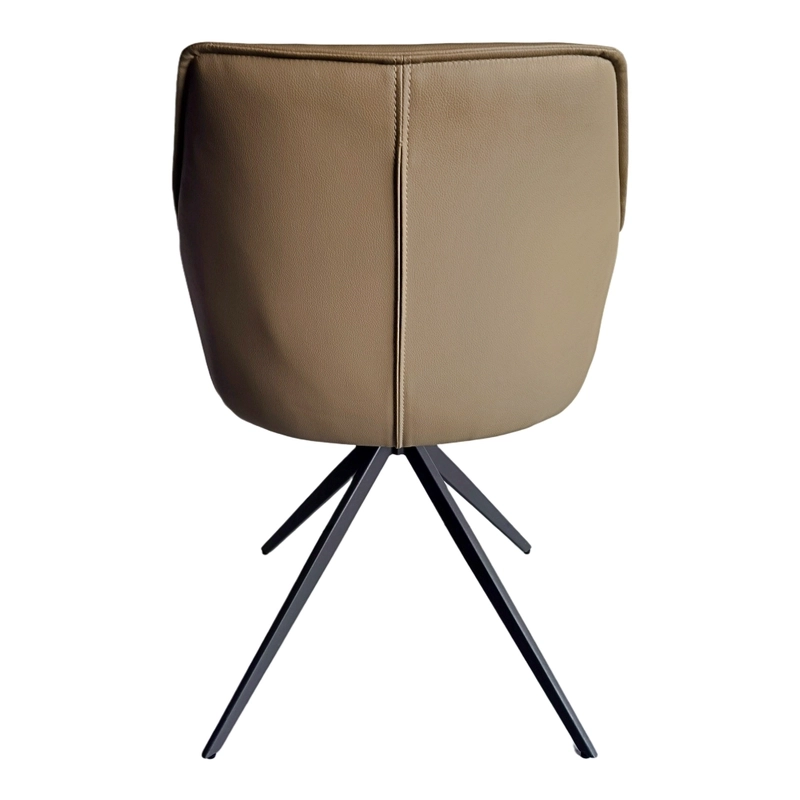 Medyls - Modern 180-degree Turning Metal Frame With Brown PU Armchair For Dining Factory Outlet Vietnam Market Hot Sales DINING CHAIR (5)
