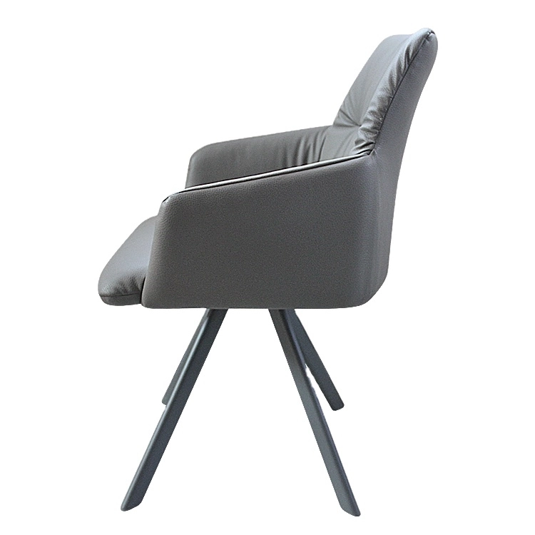 Medyls - Modern 180-degree Turning Metal Frame With Grey PU Armchair For Dining Factory Outlet Vietnam Market Hot Sales DINING CHAIR (6) Medyls - Modern 180-degree Turning Metal Frame With Grey PU Armchair For Dining Factory Outlet Vietnam Market Hot Sales DINING CHAIR (6)