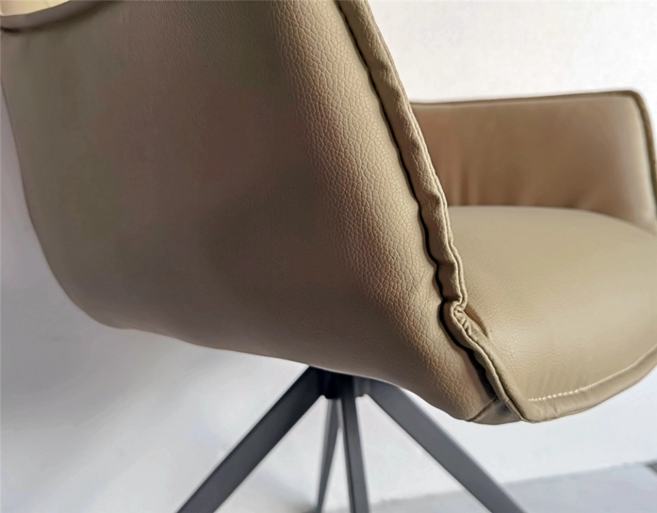 Medyls - Modern 180-degree Turning Metal Frame With PU Armchair For Dining Factory Outlet OEM ODM Dining Room Chairs European Market DINING CHAIR (5)