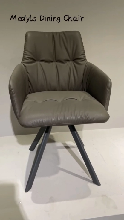 Medyls - Modern 180-degree Turning Metal Frame With PU Armchair For Dining Factory Outlet Vietnam Market Hot Sales DINING CHAIR