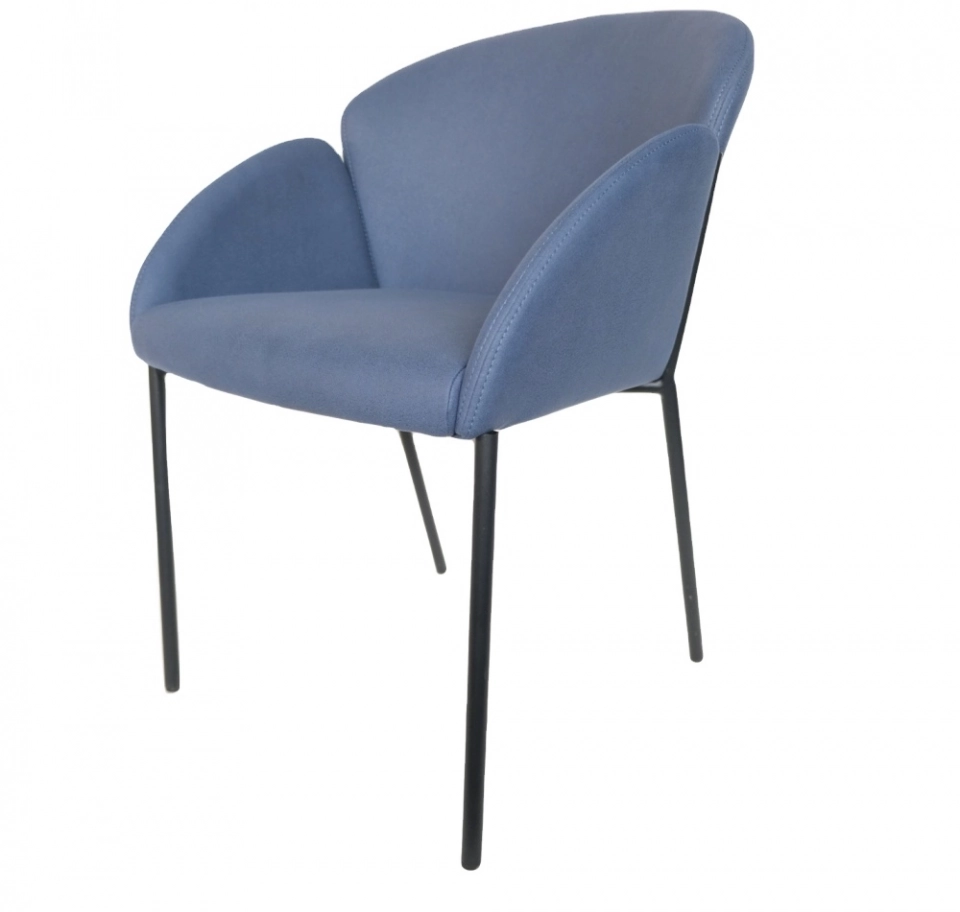 Medyls - Modern Fabric&Sandy Black Powder Coating Restaurant Dining Room Chairs DINING CHAIR (2)