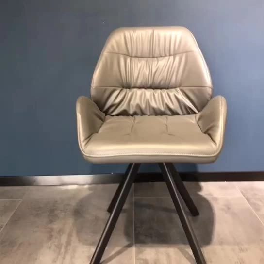 Medyls - Modern Fabric/Velvet/PU Seat Bag&Sandy Black Powder Coating Swivel Chair Living Room Bedroom Furniture Factory Outlet Hot Sale DINING CHAIR
