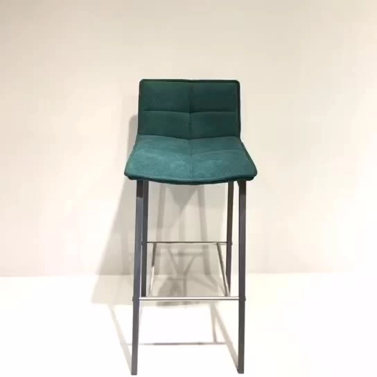 Medyls - Modern Factory Hot Sale High Quality Green Fabric&Asandy Grey Base Metal Frame Upholstered Bar Furniture High Quality OEM/ODM BARSTOOL