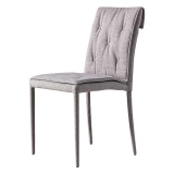 Medyls - Modern Good Quality Buff PU Cover Metal Four Legs Upholstery For Dining Room Chair Factory Wholesales Japanese Market Hot Sale DINING CHAIR