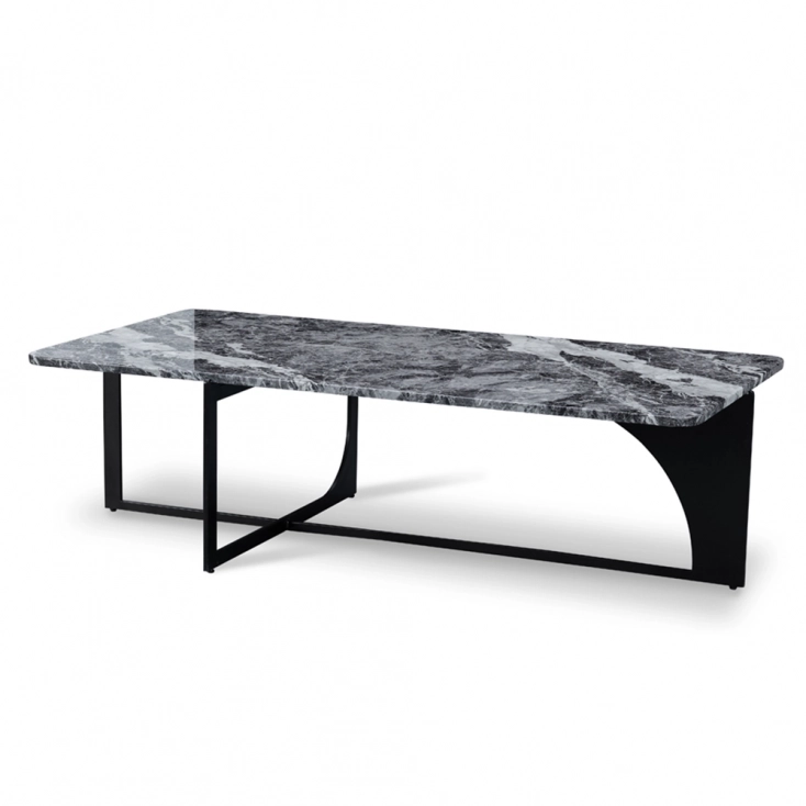 Medyls - Modern Marbling Square Tea Table Sofa Side Simple Wrought Steel Coffee Table European Style DINING TABLE