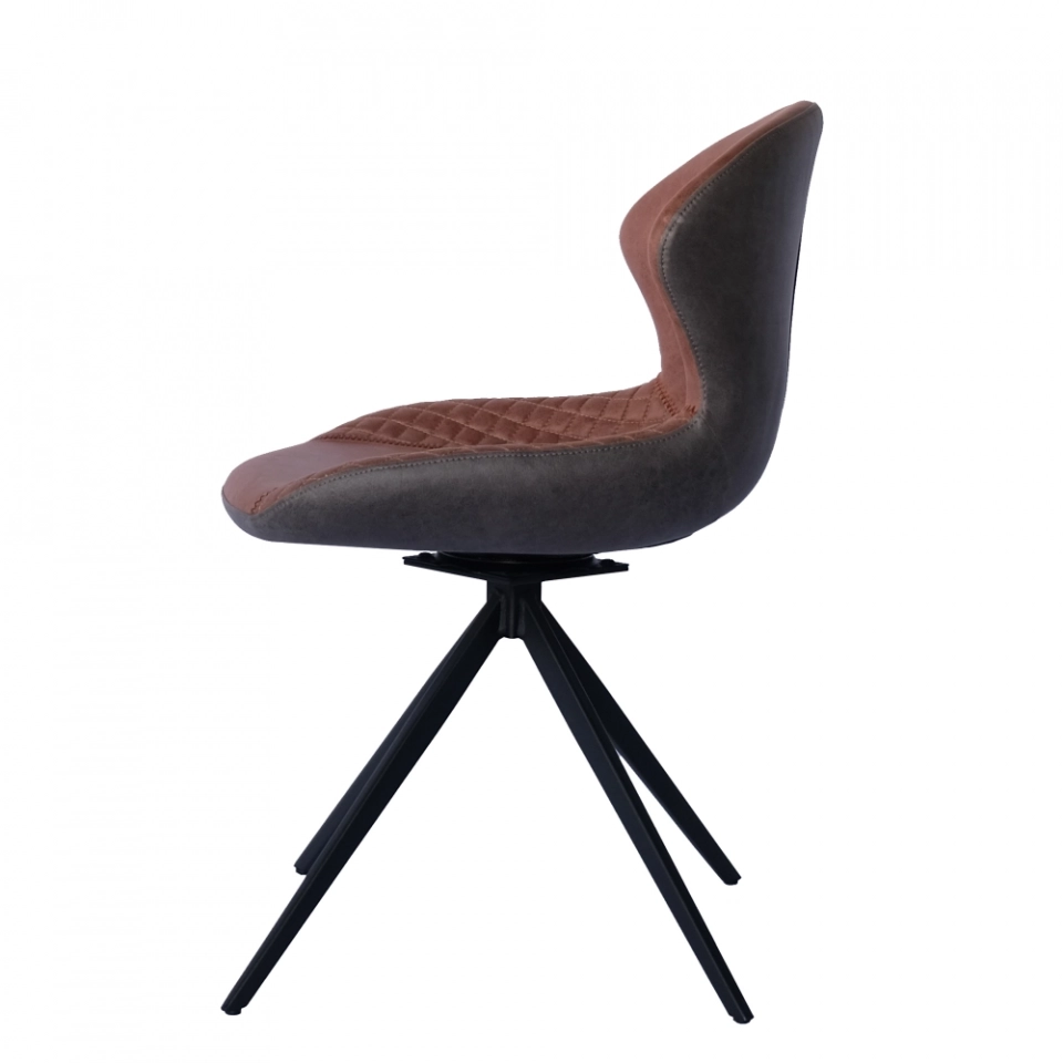 Medyls - Modern New Design 180 Degree Self-Reture Swivel &Brown Fabric Dining Chair For Conference Room DINING CHAIR (4)