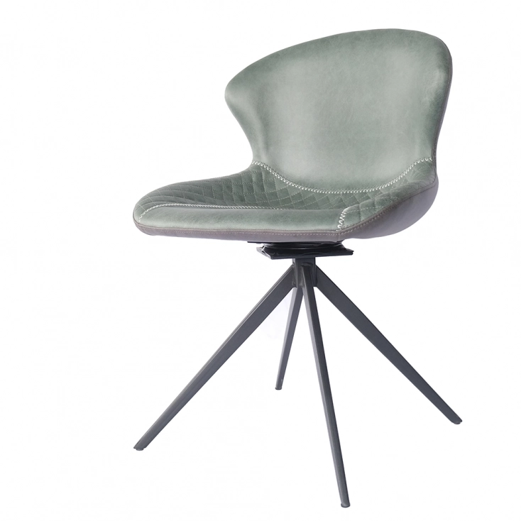 Medyls - Modern New Design 180 Degree Self-Reture Swivel&PU Velvet Fabric Dining Chair For Restaurant Factory Outlet Hot Sales DINING CHAIR