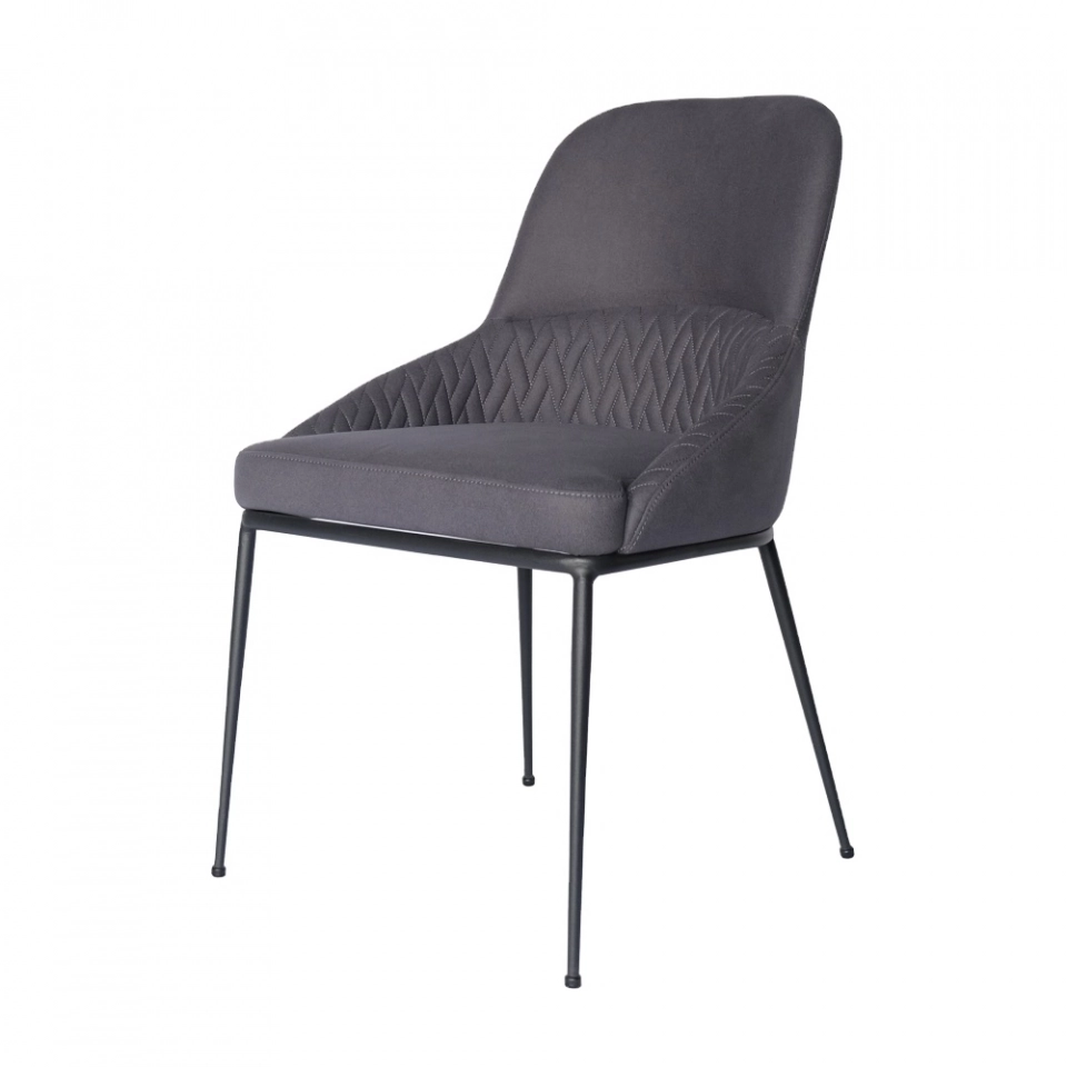 Medyls - Modern New Design Armchair For Restaurant Green Fabric&Sandy Black Powder Coating Factory Outlet Hot Sales DINING CHAIR (2)
