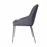 Medyls - Modern New Design Armchair For Restaurant Green Fabric&Sandy Black Powder Coating Factory Outlet Hot Sales DINING CHAIR (5)