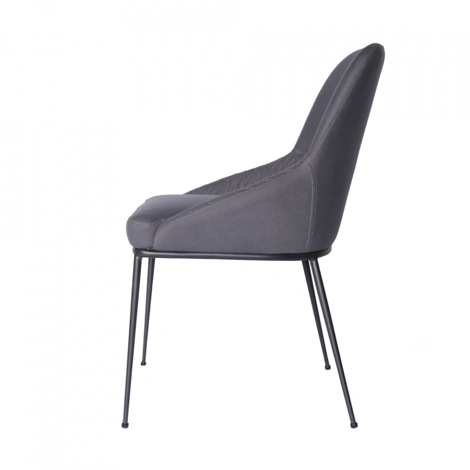 Medyls - Modern New Design Armchair For Restaurant Green Fabric&Sandy Black Powder Coating Factory Outlet Hot Sales DINING CHAIR (5)