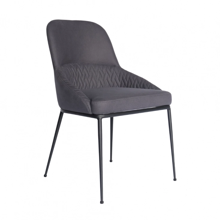 Medyls - Modern New Design Armchair For Restaurant Green Fabric&Sandy Black Powder Coating Factory Outlet Hot Sales DINING CHAIR