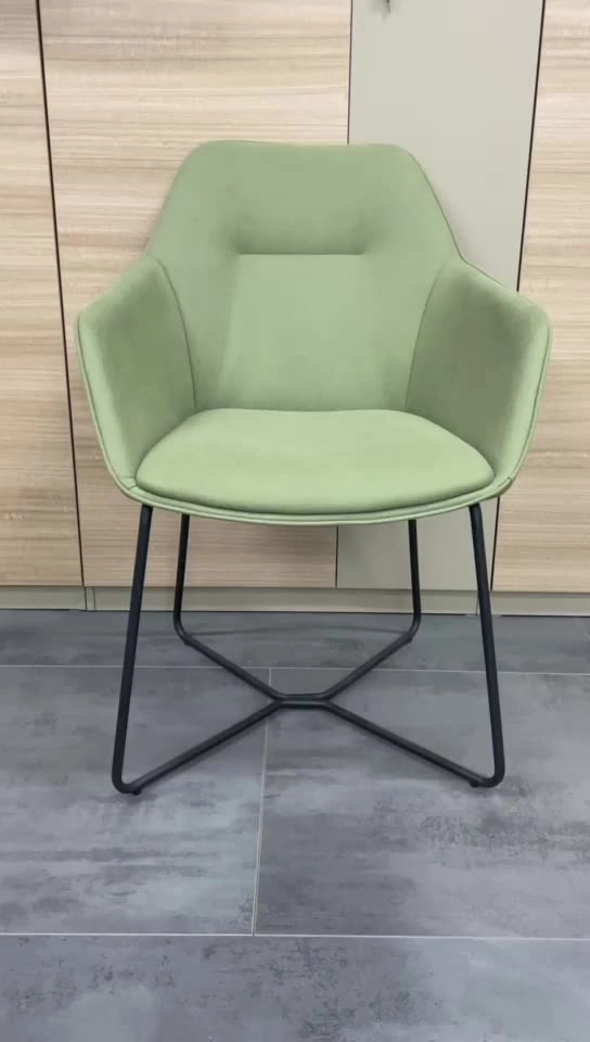 Medyls - Modern New Design Armchair For Restaurant Green Fabric&Sandy Black Powder Coating Factory Outlet Hot Sales DINING CHAIR Medyls - Modern New Design Armchair For Restaurant Green Fabric&Sandy Black Powder Coating Factory Outlet Hot Sales DINING CHAIR