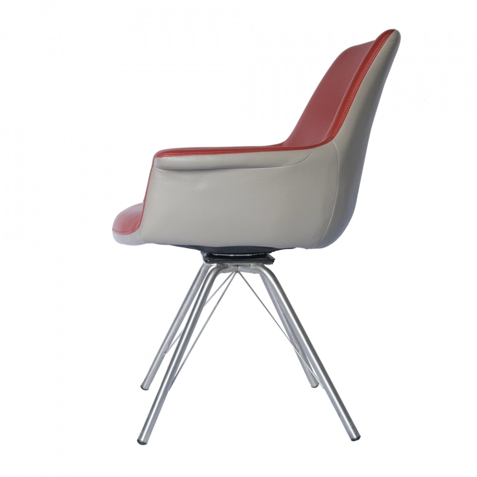 Medyls - Modern New Design Armchair For Restaurant Yellow PU&Sandy Black Powder Coating With 180 Swivel Chair Factory Outlet Hot Sales DINING CHAIR (5) Medyls - Modern New Design Armchair For Restaurant Yellow PU&Sandy Black Powder Coating With 180 Swivel Chair Factory Outlet Hot Sales DINING CHAIR (5)