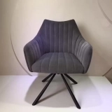 Medyls - Modern New Design Hight Quality Light Luxury Velvet PU Fabric Cushion Layer&Sandy Black Powder For Ballroom Lounge Swivel Chair DINING CHAIR