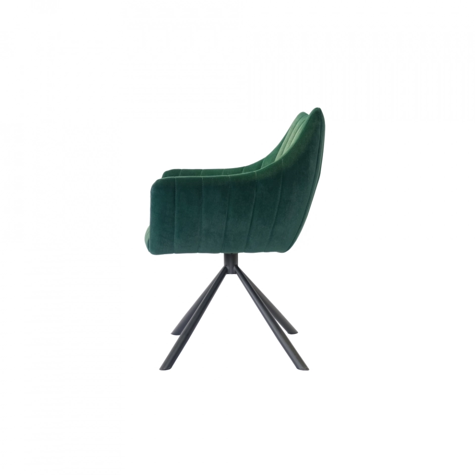 Medyls - Modern New Design Hight Quality Light Luxury Velvet PU Fabric Cushion Layer&Sandy Black Powder For Ballroom Lounge Swivel Chair DINING CHAIR (3)