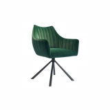 Medyls - Modern New Design Hight Quality Light Luxury Velvet PU Fabric Cushion Layer&Sandy Black Powder For Ballroom Lounge Swivel Chair DINING CHAIR (4)