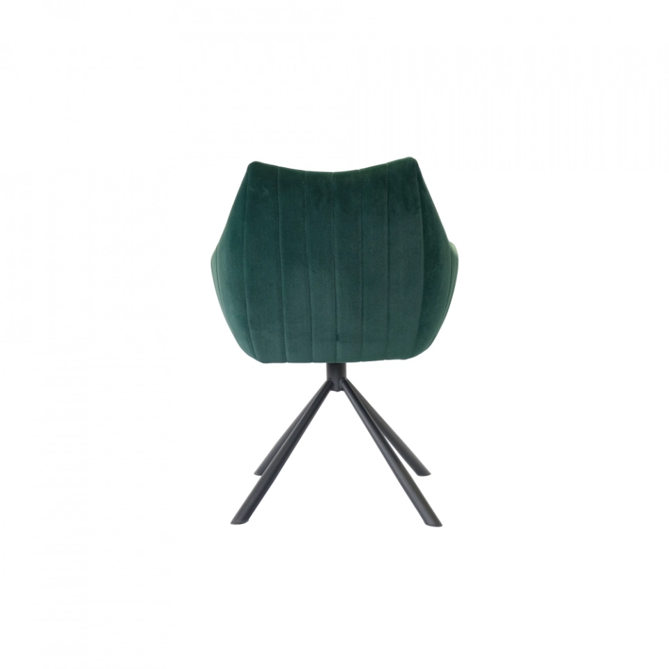 Medyls - Modern New Design Hight Quality Light Luxury Velvet PU Fabric Cushion Layer&Sandy Black Powder For Ballroom Lounge Swivel Chair DINING CHAIR (5)