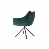 Medyls - Modern New Design Hight Quality Light Luxury Velvet PU Fabric Cushion Layer&Sandy Black Powder For Ballroom Lounge Swivel Chair DINING CHAIR (6)