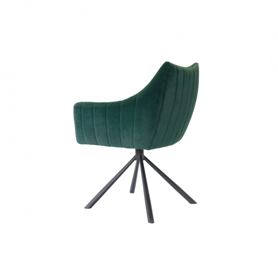 Medyls - Modern New Design Hight Quality Light Luxury Velvet PU Fabric Cushion Layer&Sandy Black Powder For Ballroom Lounge Swivel Chair DINING CHAIR (6)