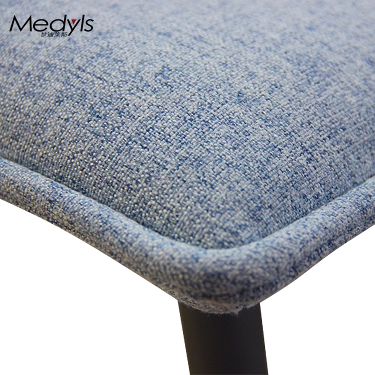 Medyls - Modern Promotion Blue Fabric&sandy Black Powder Coating Dining Chair Dining Room Furniture Home Furniture Metal Fabric DINING CHAIR (2)