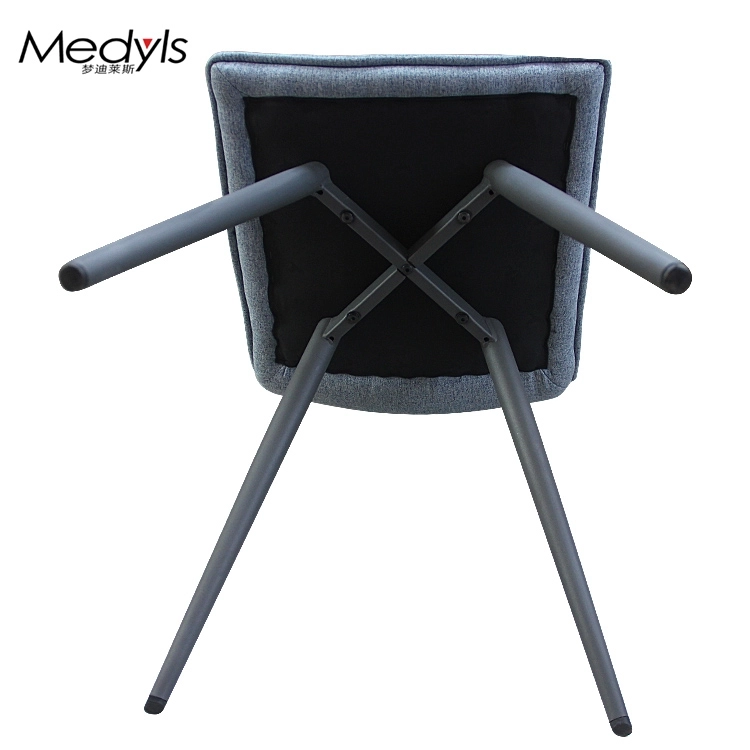 Medyls - Modern Promotion Blue Fabric&sandy Black Powder Coating Dining Chair Dining Room Furniture Home Furniture Metal Fabric DINING CHAIR (4)