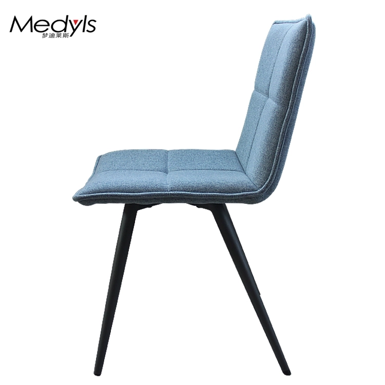Medyls - Modern Promotion Blue Fabric&Sandy Black Powder Coating Dining Chair For Restaurant reception Factory Wholesales Hot Sale DINING CHAIR (3)