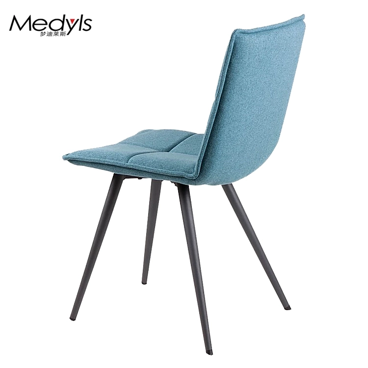 Medyls - Modern Promotion Blue Fabric&Sandy Black Powder Coating Dining Chair For Restaurant reception Factory Wholesales Hot Sale DINING CHAIR (5)