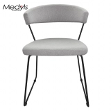 Medyls - Modern Promotion Grey Fabric&Sandy Black Powder Coating Dining Chair Factory Outlet Hot Sale DINING CHAIR
