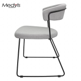 Medyls - Modern Promotion Grey Fabric&Sandy Black Powder Coating Dining Chair Factory Outlet Hot Sale DINING CHAIR (3)